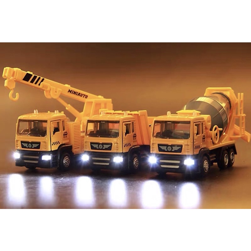 Mô Hình Xe Công Trình Cônh Cộng Miniauto 1:50 Nhiều kiểu Xe bồn xe rác xe quét đường xe tải xe cẩu xe ben