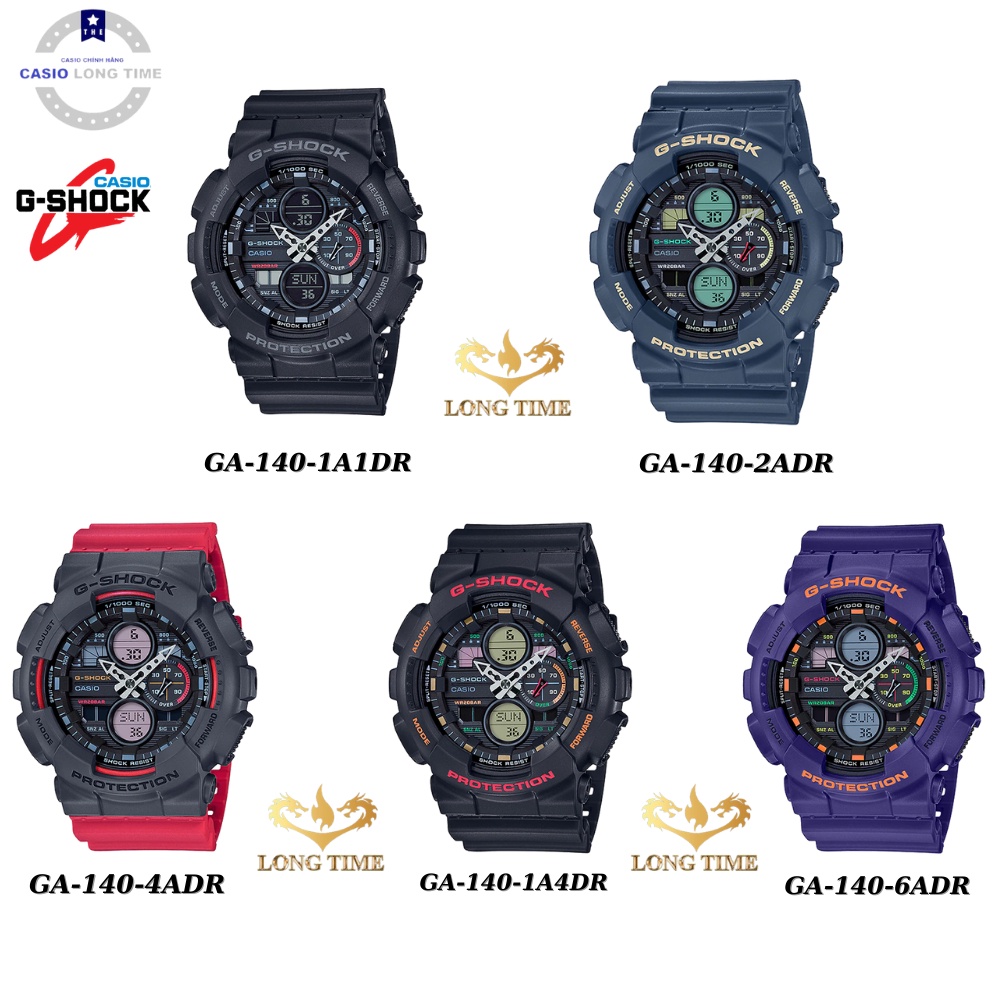 Đồng hồ nam Casio G-Shock GA-140 Dây Nhựa - Chống Nước 200m - Chống va đập - cá tính trẻ trung bảo hành quốc tế 12 tháng