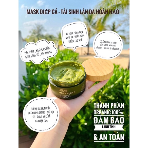Mặt nạ diếp cá tái sinh Meea Organic-Mặt nạ diếp cá thải độc, giảm mụn,dưỡng da