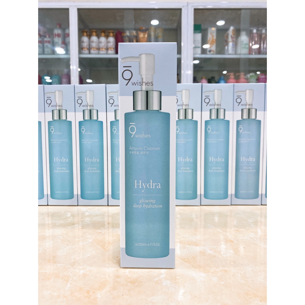 Gel Rửa Mặt Cấp Ẩm 9 Wishes Hydra Ampule Cleanser Hàn Quốc 200ml