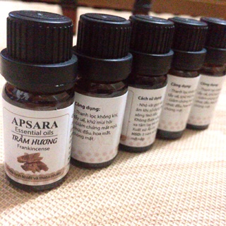 Combo 5 lọ tinh dầu xông thơm phòng (10ml/lọ) hương trầm hương