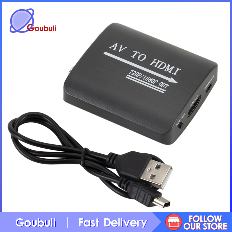 [Goubuli]HDMI To RCA AV   Adapter HD 1080P 720P Mini HDMI 2AV Video Converter TV