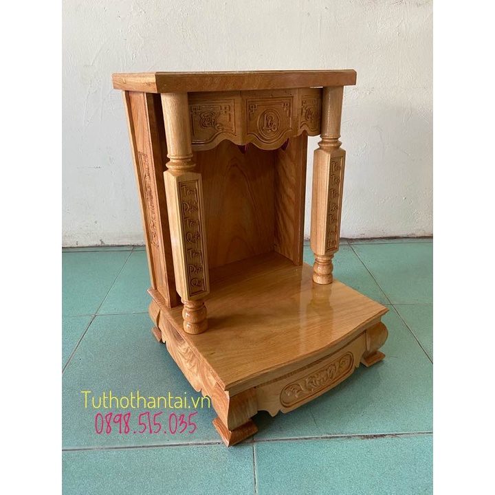 Bàn thờ thần tài ông địa cột vuông 40 x 60cm - Gỗ Gõ Đỏ