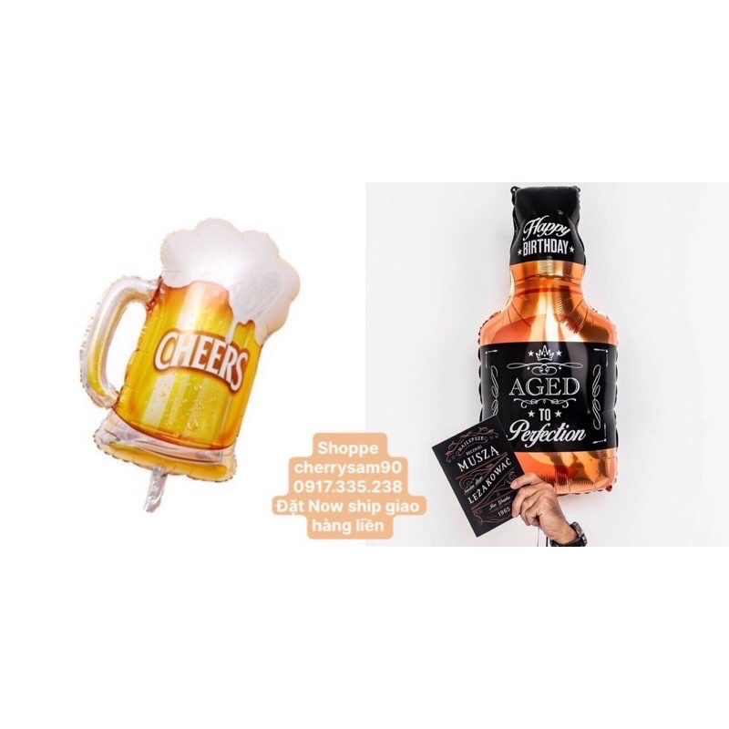 Bóng HPBD Phối 40 Bóng Chai Ly Đủ Mẫu Chuẩn Y Hình(Tặng 1bơm 1keo)