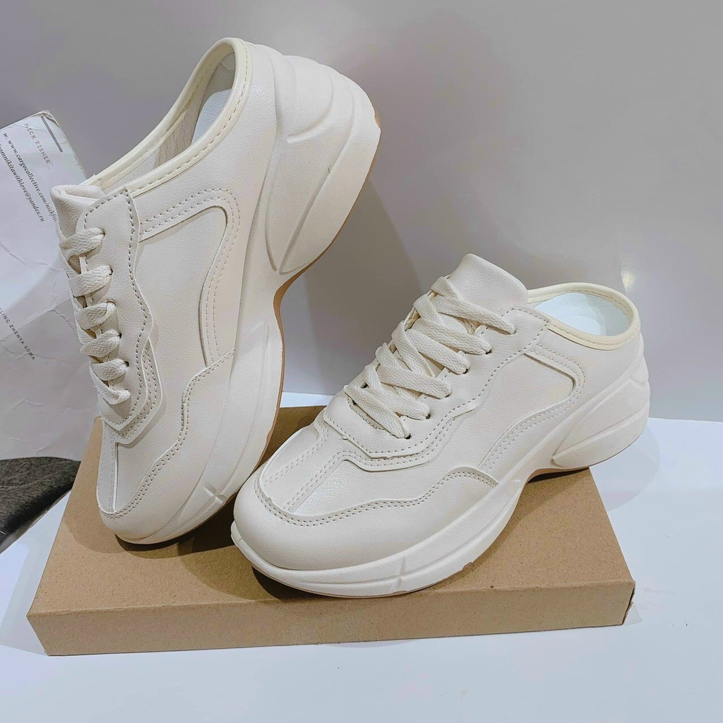 Giày Nữ, SỤC Thể Thao Da Mềm Độn Đế 5cm Kiểu Dáng Hàn Quốc Nhỏ Gọn, Xinh Xắn