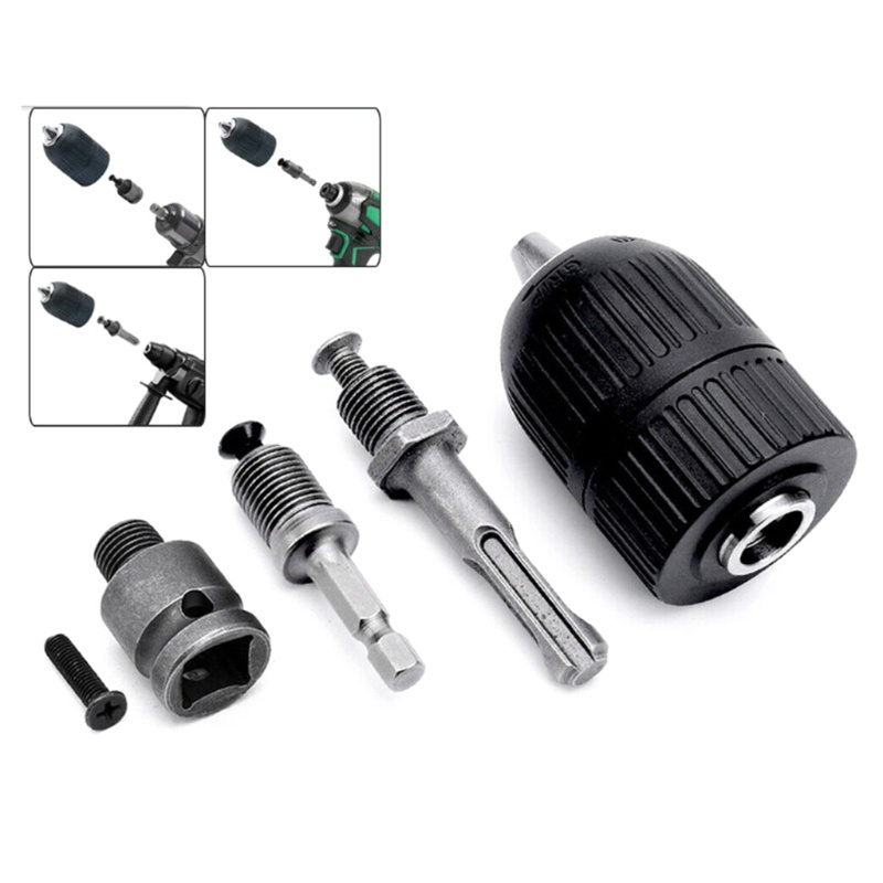Bộ 5 Mũi Khoan Chuck Adapter Với Thân Lục Giác Dùng Làm Gỗ Và Điện DIY