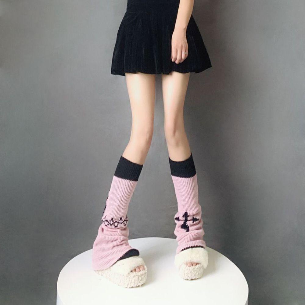 Vỏ Bọc Chân Dệt Kim Màu Trơn Giữ Ấm Mùa Đông Thoải Mái Cho Nữ