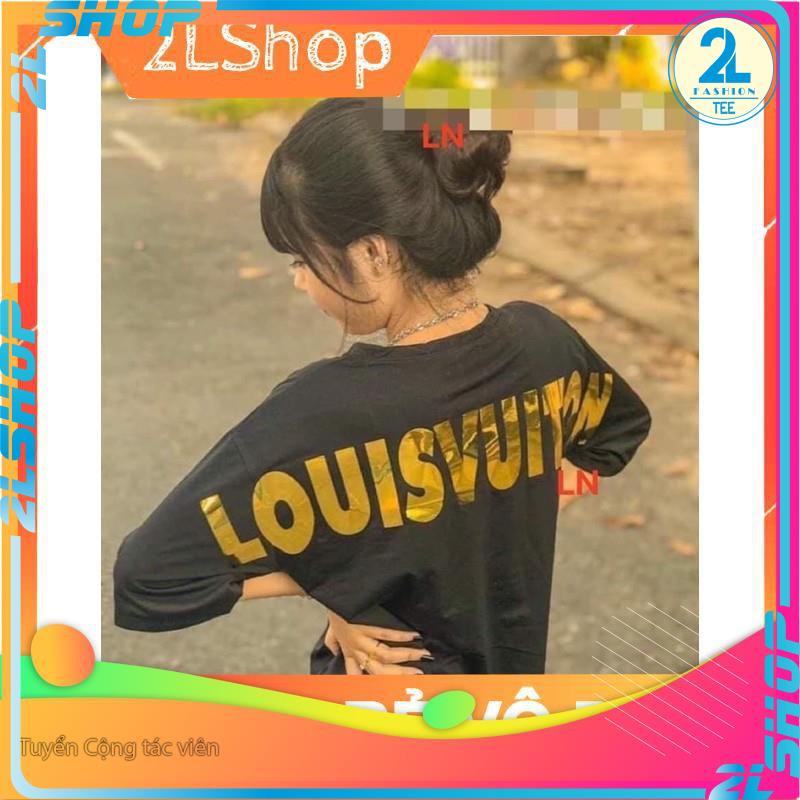 áo thun nam nữ unisex nam nữ chữ LOUIS in sau vai tráng gương vàng