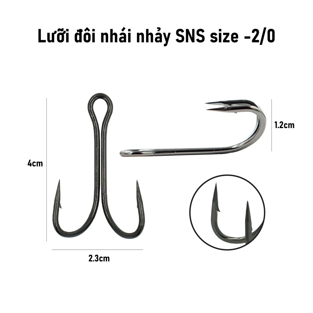 ( COMBO) Lưỡi câu đôi nhái nhảy SNS size - 1/0  2/0