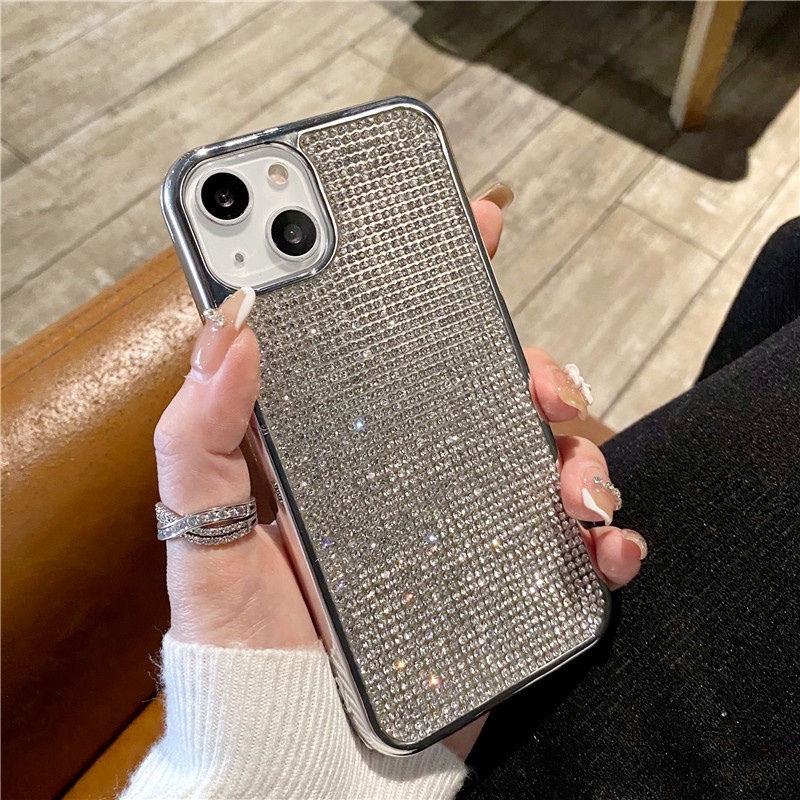 Ốp Điện Thoại Mềm Trong Suốt Đính Kim Cương Sang Trọng Cho IPhone 13 Pro MAX 12 11 Pro MAX XS MAX XR X 7+8 Plus