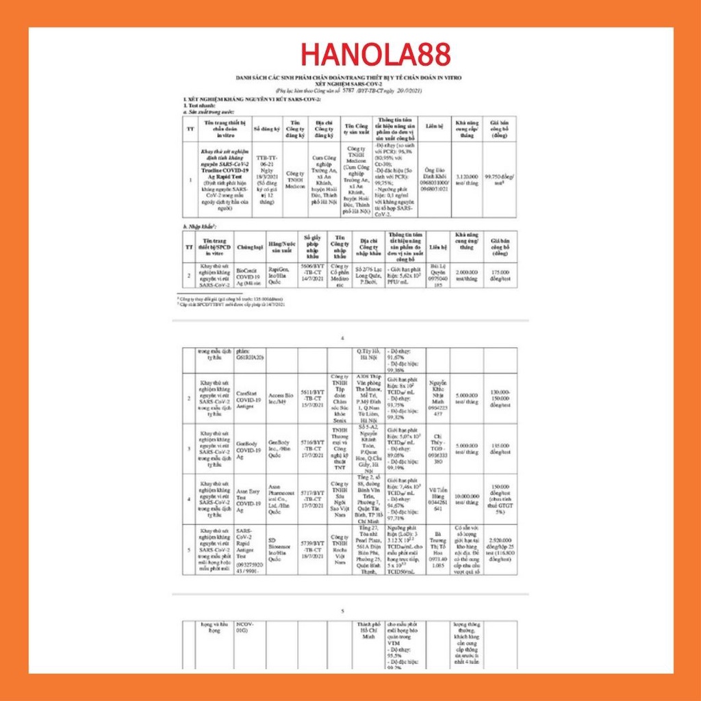 Kit test nhanh Covid-19 BioCredit Ag Hàn Quốc chính hãng