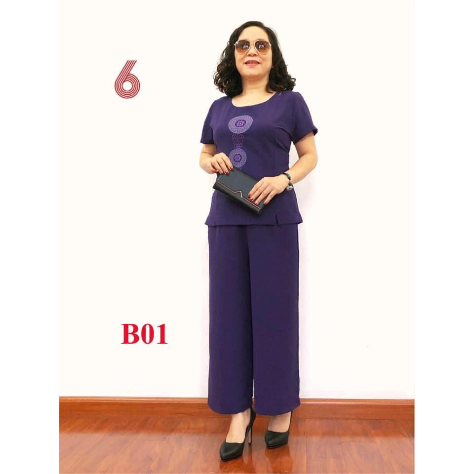 Bộ Đồ Trung Niên - Bộ Đũi Cao Cấp - Bộ Đũi Họa Tiết Tròn - Dành Cho các Quý Bà 2021 - Laddy Store