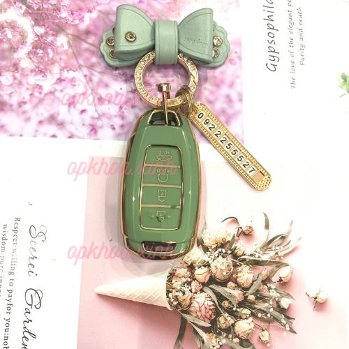 Ốp Khóa Xe Hyundai Accent 4 Nút Bấm New Mạ Vàng Cao Cấp Thế Hệ Mới - Vỏ Bọc Chìa Khóa Silicone Accent