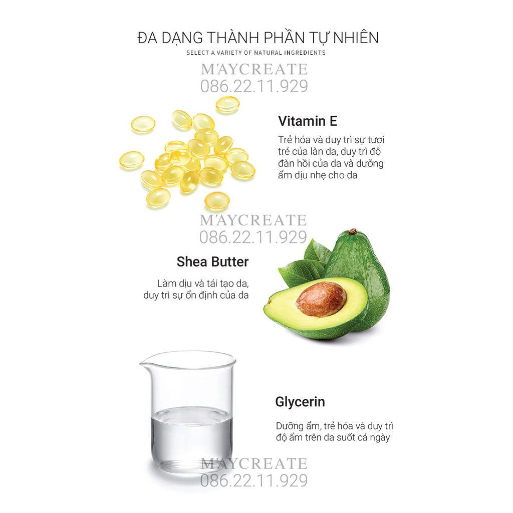 Sữa Dưỡng Thể Trắng Da Vitamin E Maycreate Hàng Nội Địa Trung.