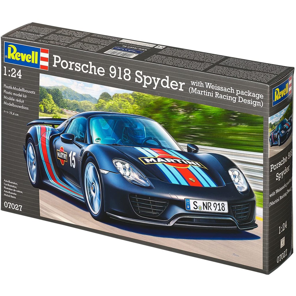 Mô hình lắp ráp ô tô Model Car Revell 1/24 Porsche 918 Spyder with Weissach package racing design