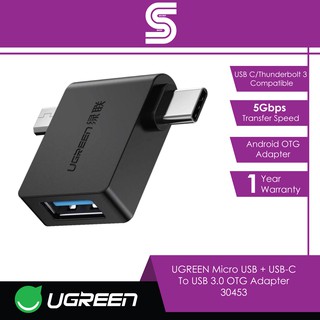 Đầu chuyển Micro USB / USB-C OTG sang USB 3.0 Ugreen 30453