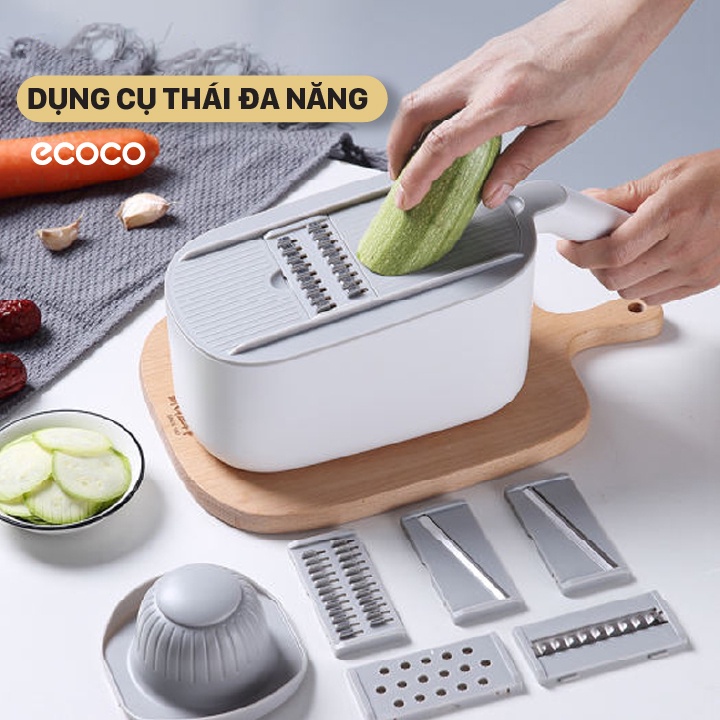 Bộ thái rau củ đa năng ECOCO nhựa cao cấp, thiết kế nhỏ gọn tiện lợi, nhựa ABS - BH 12 Tháng