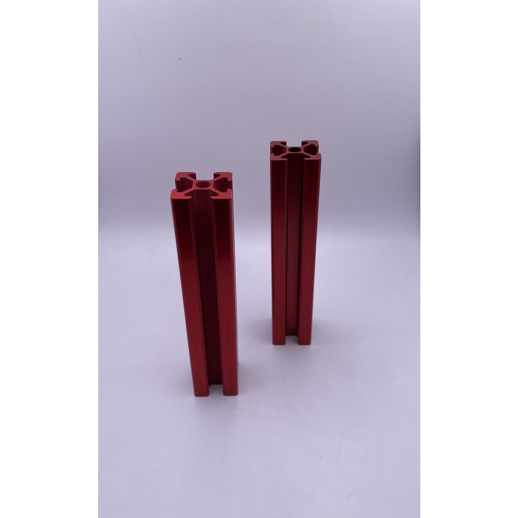 Thanh nhôm định hình 2020 T-slot màu đỏ phân loại dưới 500mm. Nhận cắt theo kích thước yêu cầu