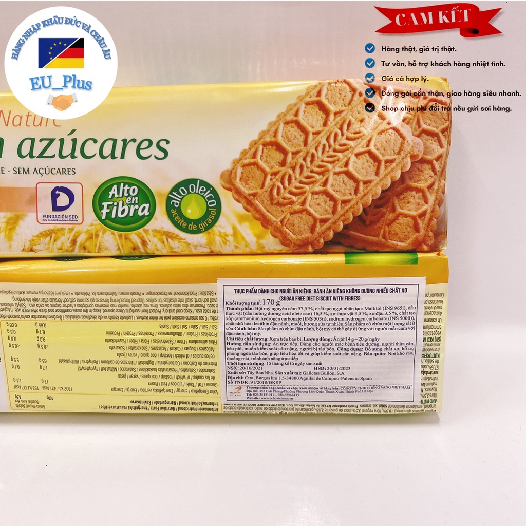 BÁNH QUY GULLON ĂN KIÊNG KHÔNG ĐƯỜNG NHIỀU CHẤT XƠ 170G – GL9392