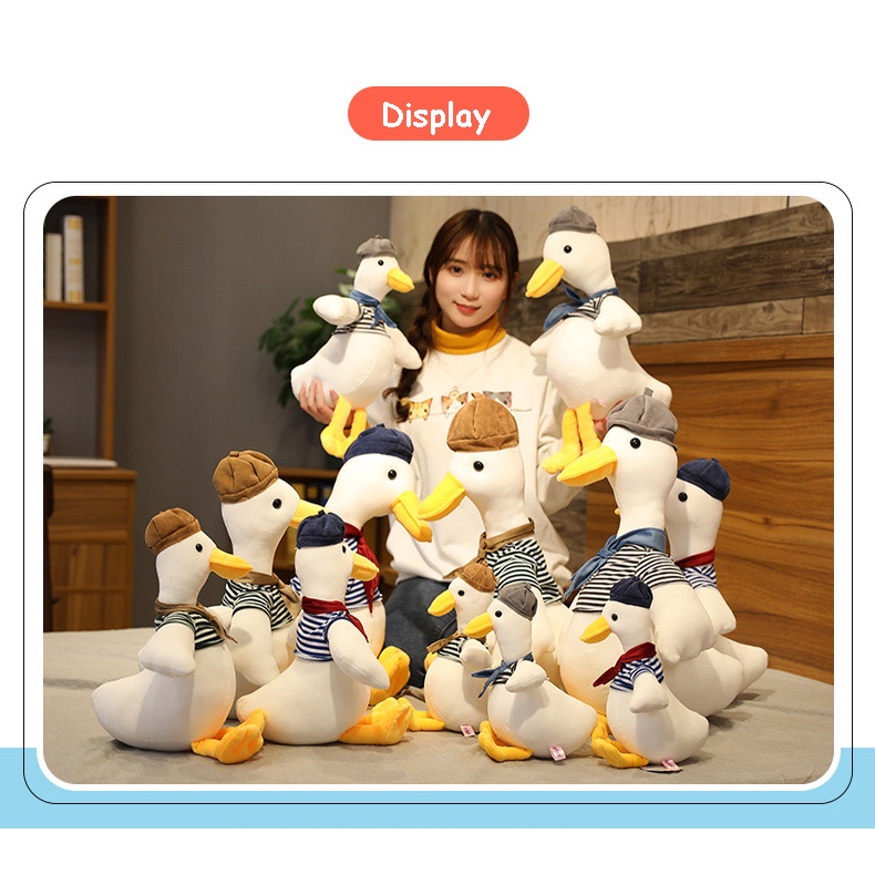 Thú Nhồi Bông Hình Chú Vịt Hoạt Hình Đáng Yêu Cartoon Animal Duck Painter Plush Doll Đồ chơi nhồi bông đồ chơi mềm dễ thương Đồ chơi mềm mại Quà tặng sinh nhật cho trẻ em
