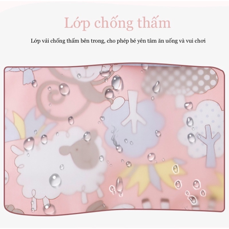 Áo yếm ăn dặm xuất Nhật cộc tay, mẫu mới 2022, hoạ tiết xinh xắn, dễ vệ sinh