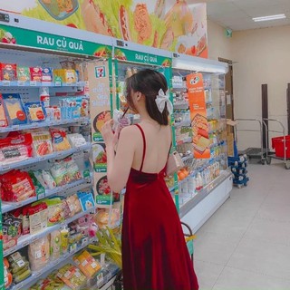 ĐẦM MIDI NHUNG HAI DÂY