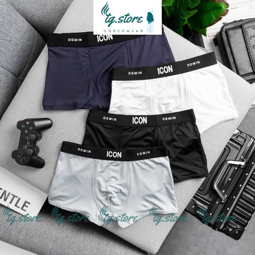 Quần Sịp Nam Boxer Thun Lạnh Cao Cấp Xuất Khẩu IC-01, Quần Boxer Nam Cao Cấp Co Giãn 4 Chiều Cực Thoáng Khí Kháng Khuẩn.