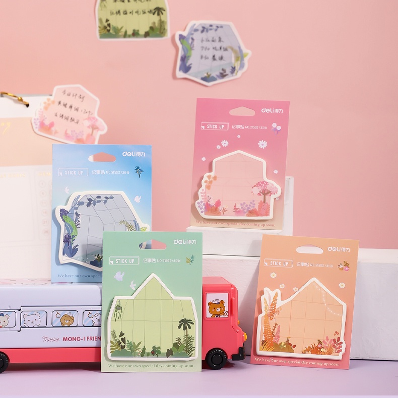 Set 30 Tờ Giấy Ghi Chú Họa Tiết Hoạt Hình Nhiều Màu Dễ Thương