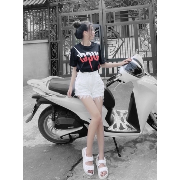 ÁO THUN Tay Lỡ GU*CCI CHỮ MÀU Tia Sét , ÁO THUN NAM NỮ UNISEX