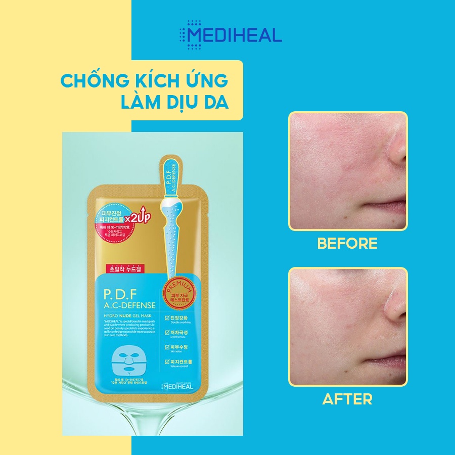 Mặt Nạ Thạch Mát Lạnh Làm Dịu Da Mediheal P.D.F A.C Defense Nude Gel 30g [K18]