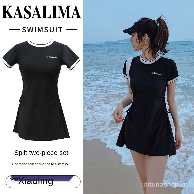 Bộ Đồ Bơi Hai Mảnh Che Bụng Kín Đáo Phong Cách Hàn Quốc Thể Thao 2021 Cho Nữ
