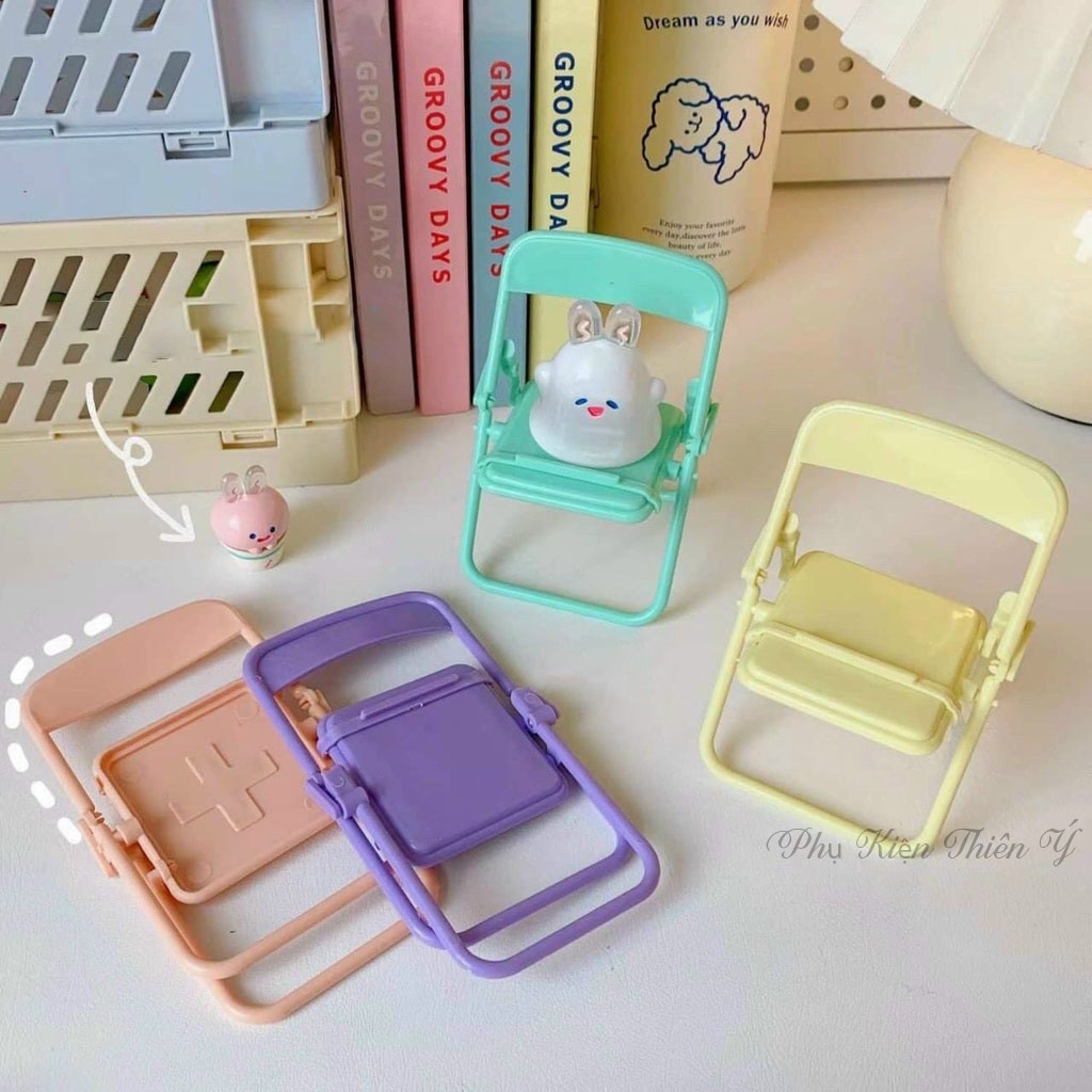 Giá đỡ điện thoại - Kệ điện thoại siêu xinh hình ghế gấp gọn - Phụ kiện điện thoại