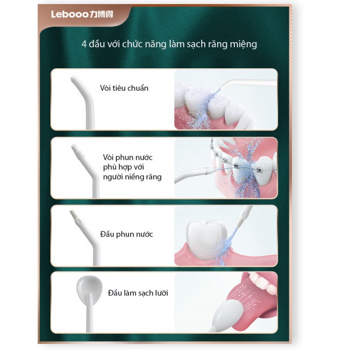 Xỉa Răng Nước Libode LB-8018 ✔chính hãng✔️ áp lực liên tục, mạch nước ổn định, bảo vệ răng lợi.