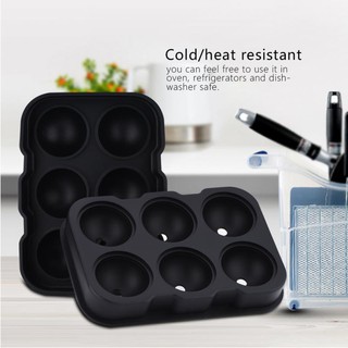 Silicone Round Ball Maker Ice Cube Tray 6 Cavities Chocolate Candy Mold Kitchen Tools