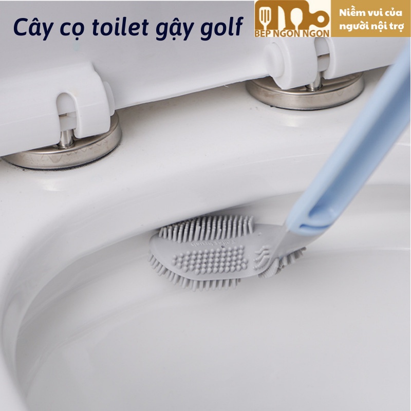Cây cọ bồn cầu hình gậy golf silicon cọ sâu vào khe kẽ_BEP NGON NGON