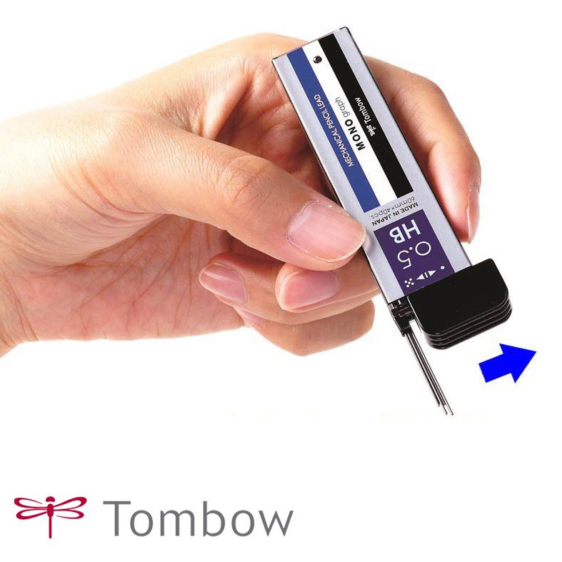 Ruột/Ngòi viết, bút chì bấm, chì kim lắc Tombow MONO HB, B, 2B - 0.3mm, 0.5mm