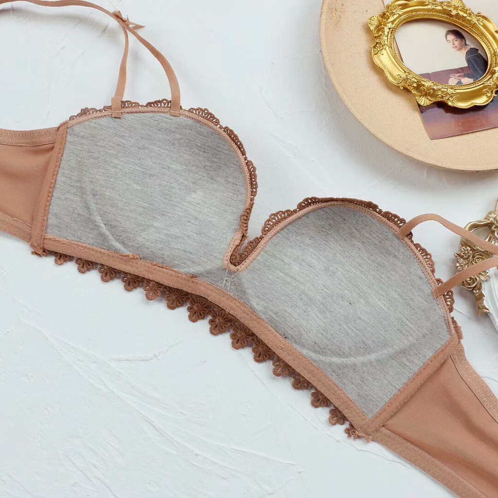 Áo Ngực Nữ không gọng mềm mại thiết kế viền bèo đính nơ sexy điệu đà MÃ AL50