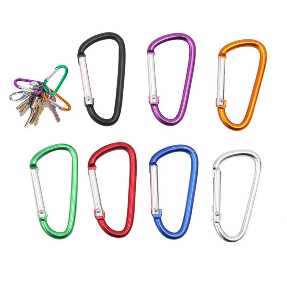 Set 5 Móc Khóa Carabiner Chữ D Bằng Nhôm Đa Ứng Dụng