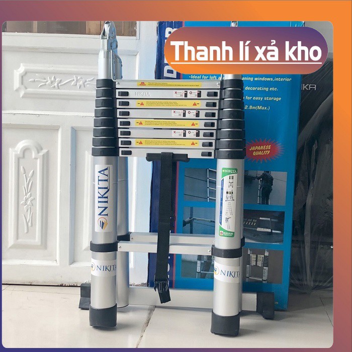 Thang rút chữ a Nikita Ai50 chữ a 2.5m, duỗi thẳng 5m giá rẻ Bảo hành 18 tháng