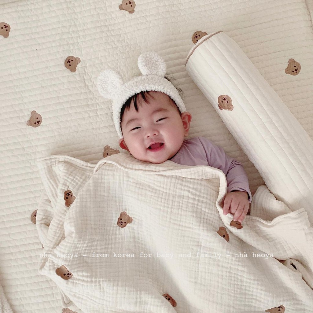 ĐỒ PHÒNG NGỦ CHĂN XÔ CHĂN LÔNG TUYẾT GỐI MỎNG GỐI ÔM QUILTING THÊU CHEZBEBE HÀN QUỐC