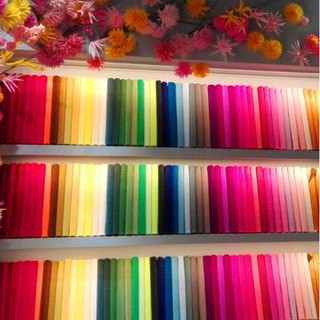 Combo 10-20 màu Giấy nhún Ý (kt: 10x80cm) làm hoa hồng, cúc,...