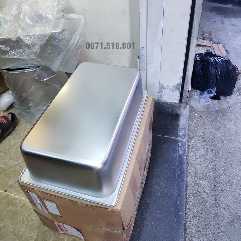 Khay inox GN 1/1 sâu 15cm có nắp