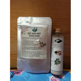 Combo thuốc bắc và bột rửa mặt