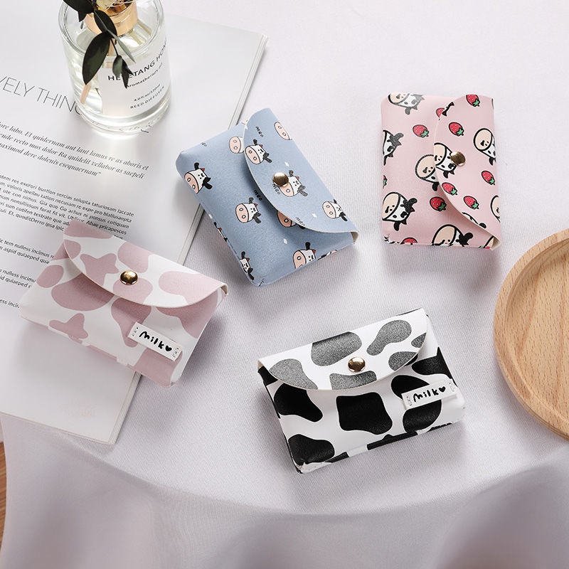 KAITIFEI Ví mini siêu mỏng họa tiết dễ thương tiện dụng