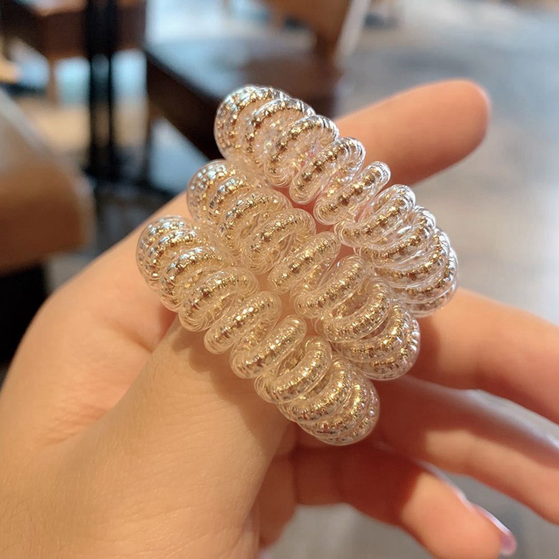 Dây Buộc Tóc Lò Xo Họa Tiết Kẻ Sọc Thời Trang Cho Nữ