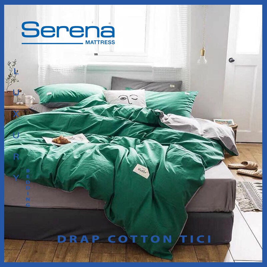 Bộ chăn ga gối SERENA cao cấp 5 món chăn ga gối Cotton Tici chần bông – Hệ Thống Nệm