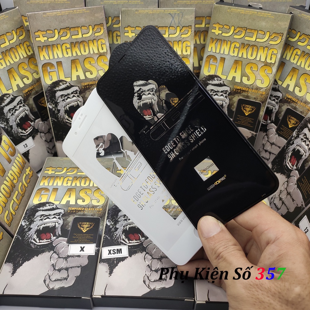 Cường lực KingKong 3D IPHONE 13promax-->7Plus Full Màn, Siêu Bền, Chính Hãng (Tặng bộ lau)