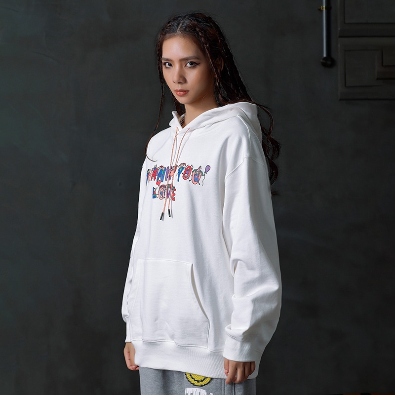 Áo hoodie trắng basic Try New Thinking, Áo nỉ bông nhiều size (N304)