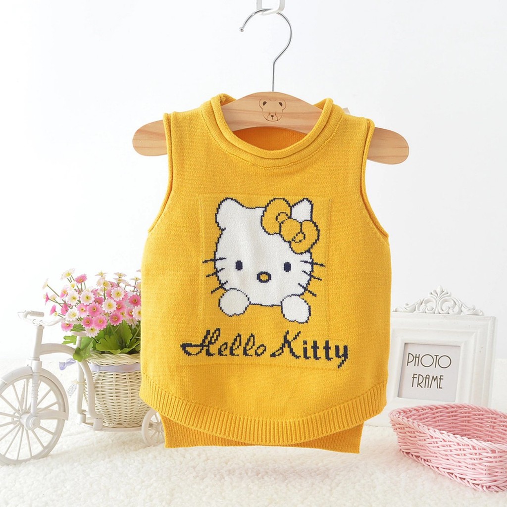 Áo Len Ghi Lê cho Bé trai và bé gái sơ sinh từ 9-18kg  Mẫu hot nhất Thu Đông 2020, hình Mèo Hello Kitty đáng yêu