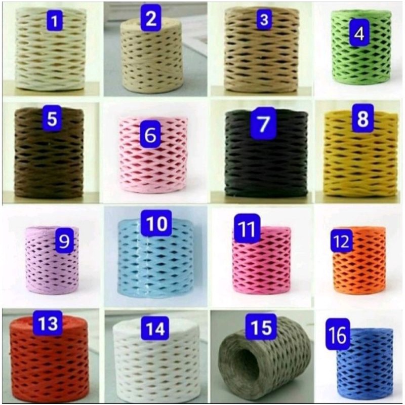 Sợi cọ Raffia đan móc mũ túi xách